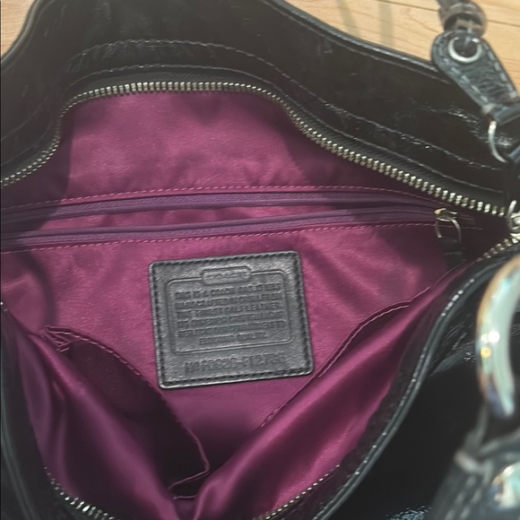 Coach Black Leather Shoulder Bag with Silver Hardware - Picture 5 of 5